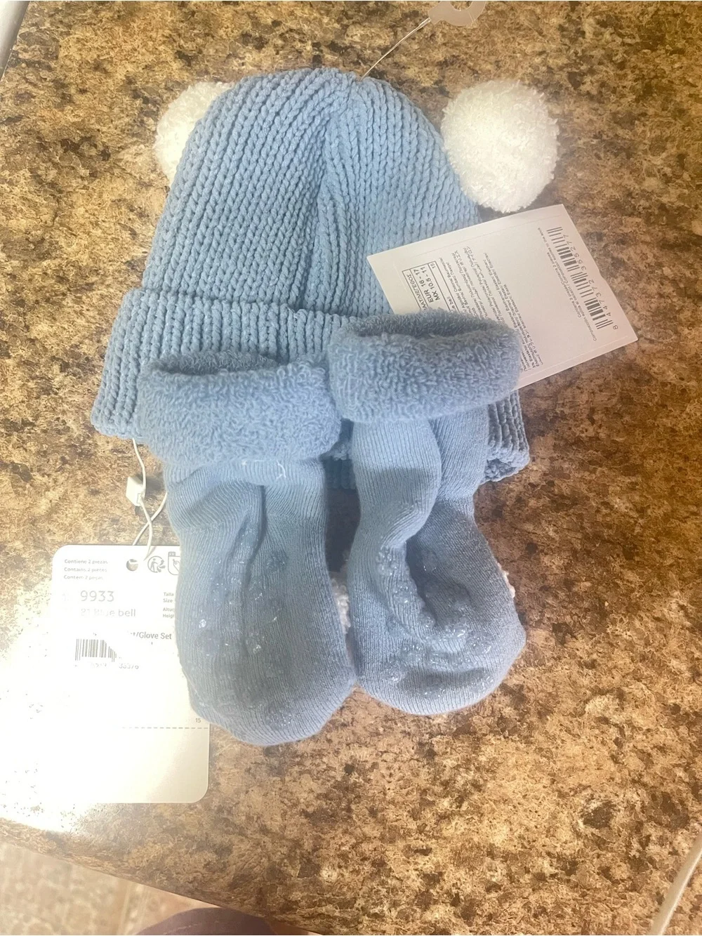 Mayoral Blue Knit Bear Hat and Booties Set - Picture 3 of 4